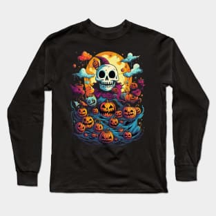 Halloween Anime Jester Skull Long Sleeve T-Shirt